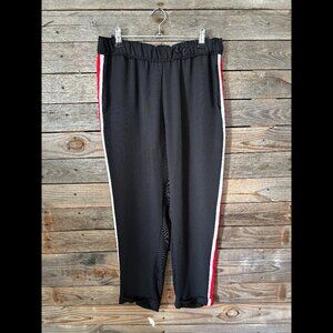 Zara Trafaluc Collection Black, Red & White Striped Pants with Pockets - Size M